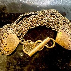 Lois Hill .925 heavy multi strand silver bracelet